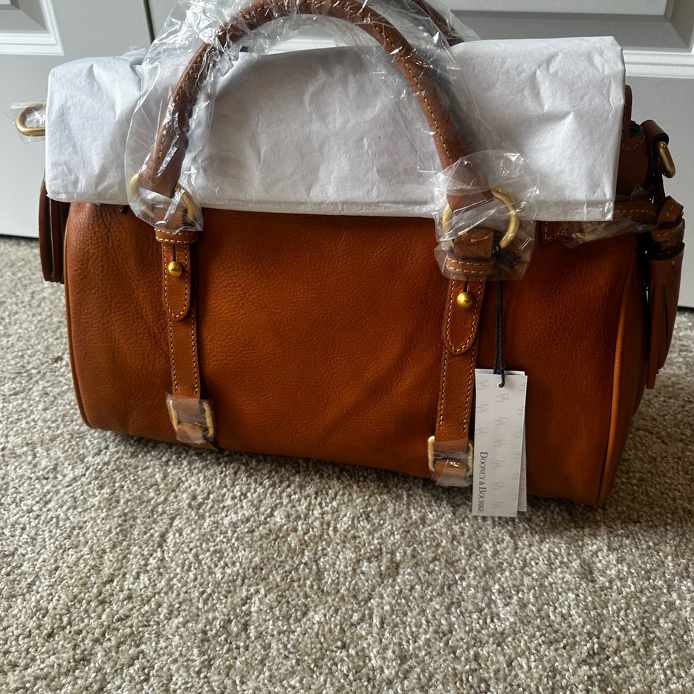 Dooney & Bourke - Large Leather Satchel - Natural - Picture 2 of 6